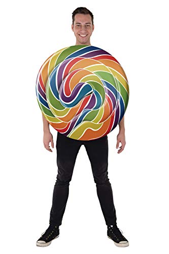 Dress Up America Lollipop Costume for Adults - Halloween Candyland Dress Up - Rainbow Candy Tunic for Men and Women