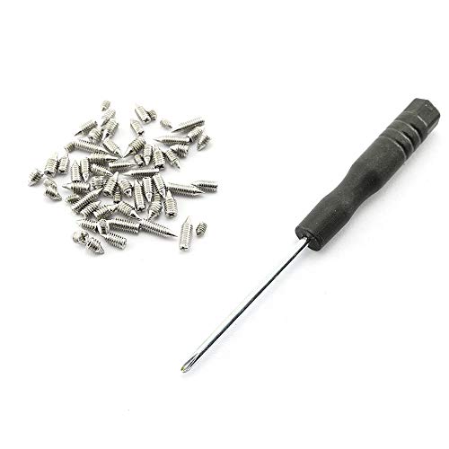 Pro Bamboo Kitchen 60pcs Nickel Plated Screw Set Assembly for Belt Buckle Include M2x3mm, M2.5x5mm, M2.5x6mm, M2.5x8mm, M3x3mm, M3x6mm with 2mm Screwdriver for Belt Repair, Ladies Handbag Hardware