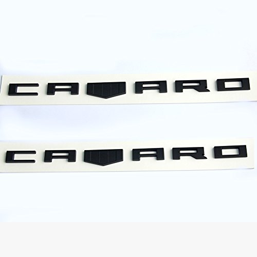 Yoaoo 2X OEM Camaro Emblem Badges 3D Letter for Camaro Rs Ss Zl1 Z28 Chevy Redline Style Matte Black