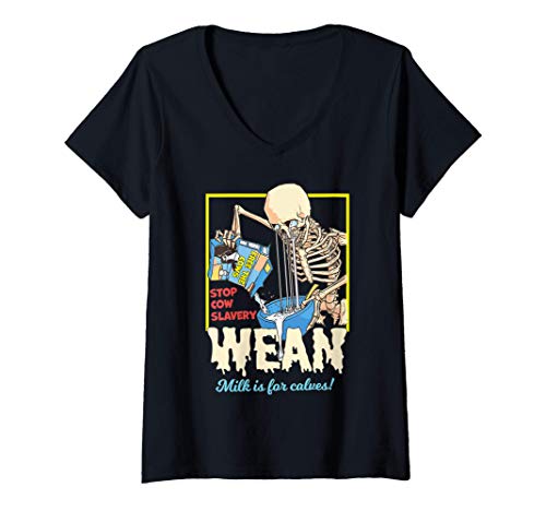 Womens Wean Vegan Vegetarian Activism Plant Based Diet Animal Lover V-Neck T-Shirt