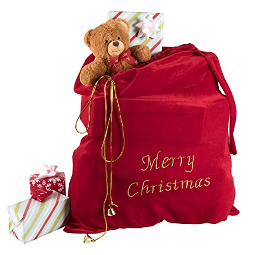 Kangaroo - One Large Merry Christmas Santa Sack Bag I Perfect Drawstring Christmas Bags I Santa Claus Costume Christmas Sacks for Presents and Gifts 28 x 32 In