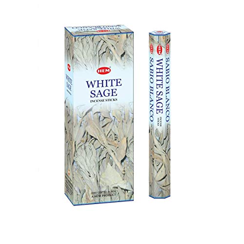 HEM White Sage Incense Sticks - 120 Count | Natural Air Purifying Aromatherapy | Calming and Cleansing Fragrance | Perfect for Meditation and Relaxation | Long-Lasting Burn.