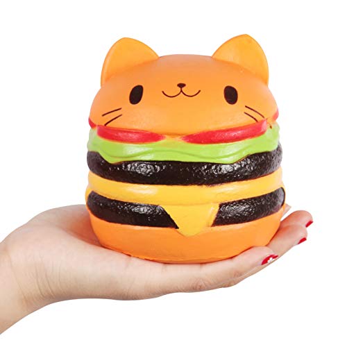 Anboor 4.5' Squishies Jumbo Slow Rising Kawaii Squishies Cat Hamburger Bread Toy for Collection Gift