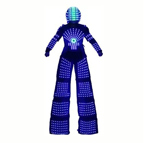 Earthradius Led Robot Stilts Walker Costume Luminous Clothing for Adult Party Halloween Cosplay Dress (XL)
