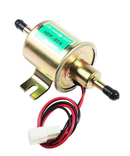 12V Electric Fuel Pump,Universal Heavy Duty Electric Fuel Pump Inline Fuel Pump,Low Pressure Gas Diesel Fuel Pump,Metal Solid Petrol 12 Volts Replacement For Lawn Mower Carburetor Gas Diesel Engine