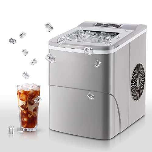 Electactic Ice Maker, Commercial Ice Machine,100Lbs/Day, Stainless Steel Ice Machine with 48 Lbs Capacity, Ideal for Restaurant, Bars, Home and Offices, Includes Scoop