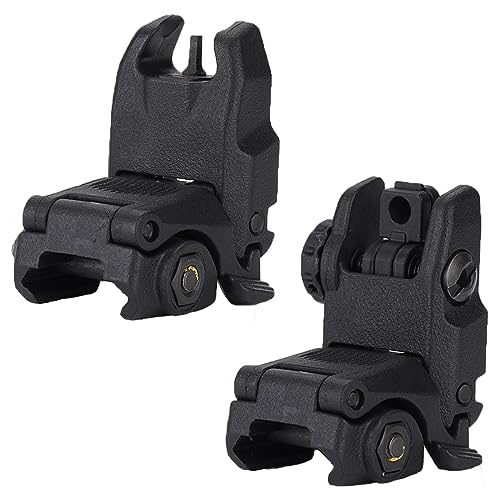 DSJJ Flip Up Sight Front and Rear Sight,Rail Mount Flip Up Sights,Flip up ar Sights,Sight for Gun Rifle Handgun