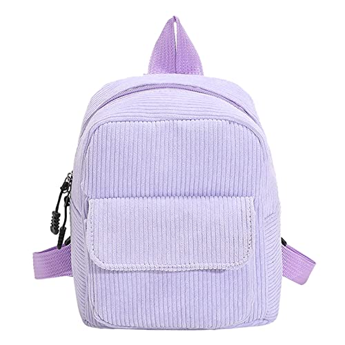 MYNKYLL School Starts Season Fashion Women Girl Student Zipper Solid Color School Bag Nylon Backpack Travel (Purple, One Size)