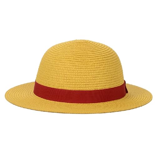 Straw Hat Performance Animation Cosplay Accessories Hat Summer Sun Hat Yellow