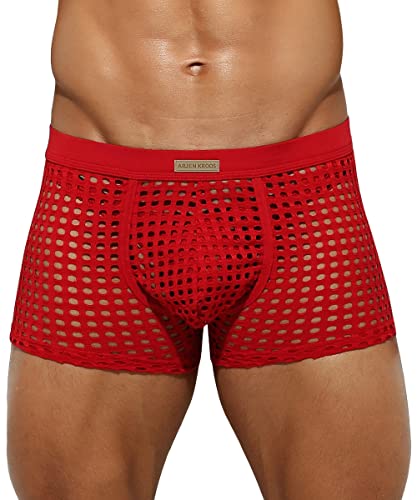 Arjen Kroos Mens Boxer Briefs Breathable Hot Mesh Underwear
