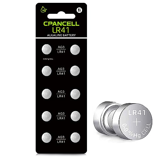 LR41 SR41 AG3 A63 L736 Battery 1.5V Button Coin Cell Batteries (10 Count)