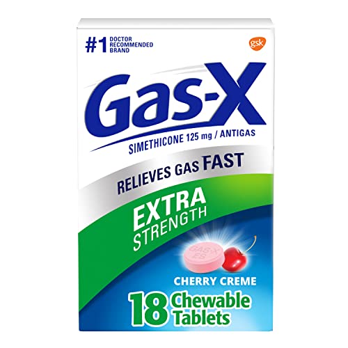 Gas-X Extra Strength Chewable Gas Relief Tablets with Simethicone 125 mg, Cherry - 18 Count