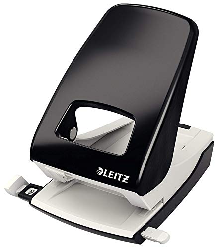 Leitz Hole Punch, 40 Sheets, Guide Bar with Format Markings, Metal, NeXXt Range, 51380095 - Black