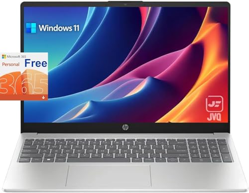 HP hp Newest 15.6'' Anti-Glare HD Laptop, Intel Quad-core Processor, 16GB RAM, 128GB SSD+ 128GB USB Storage, Office 365 1-Year, Up to 11 hrs Long Battery, Win11 S, Silver