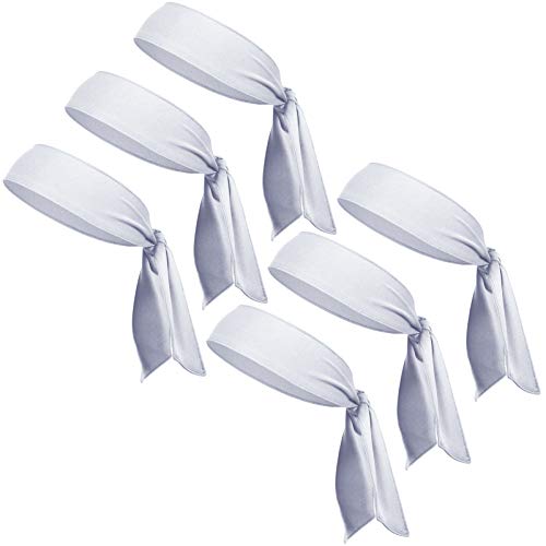 6 Pack Head Tie Sports Headband Tennis & Ninja Bandana, Athletic Sweatband for Men Women