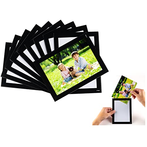 STTMGN Magnetic Picture Frames with Black Border(4'X6',10 Pack),Magnet Photo Frame Pockets/Postcard Holder,Decorations for home/office/school/Classroom/party