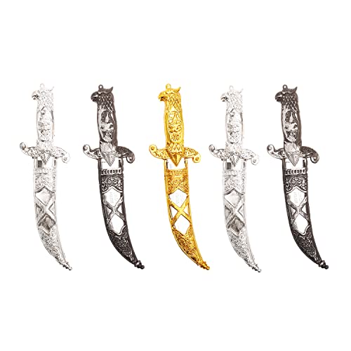 5 Pcs Plastic Pirate Knife Small Assassin Dagger for Pirate Costume Accessories Pirate Party Props Halloween Supplies