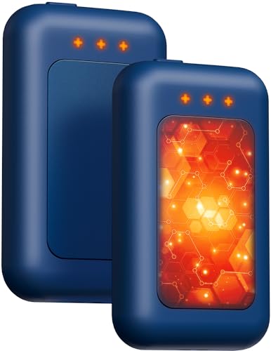 Hand Warmers Rechargeable, 2 Pack 6400mAh Electric Hand Warmer, 16 Hours Lasting, Great for Outdoors, Camping, Gifts for Women Men, Blue