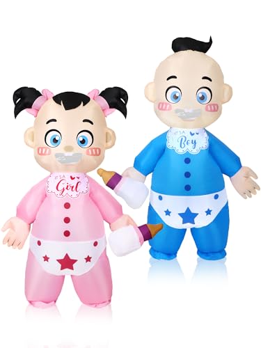 Poen 2 Pcs Blow up Costume Inflatable Giant Baby Boy Girl Adult Costume Adult Inflatable Baby Costume for Cosplay Xmas(Baby)