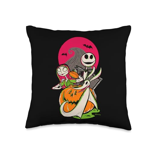 Disney 100 Nightmare Before Christmas Halloween Jack & Sally Throw Pillow, 16x16, Multicolor