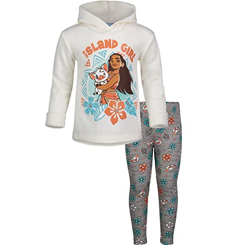 Disney Moana Big Girls Pullover Hoodie and Leggings Outfit Set White 10-12