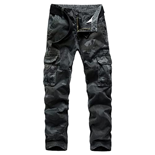 Cargo Pants Camouflage Pants Men Casual Camo Cargo Baggy Trousers Joggers Streetwear Cotton Military Tactical Pants Carbon Gray 38