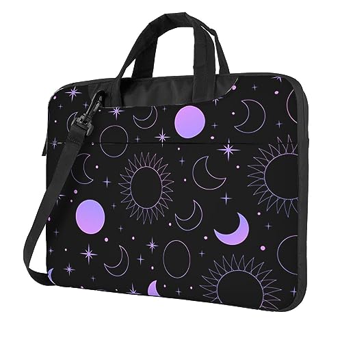 Sun Moon And Stars Laptop Bag Classic Slim Briefcase Messenger Bag, Spacious, Ergonomic