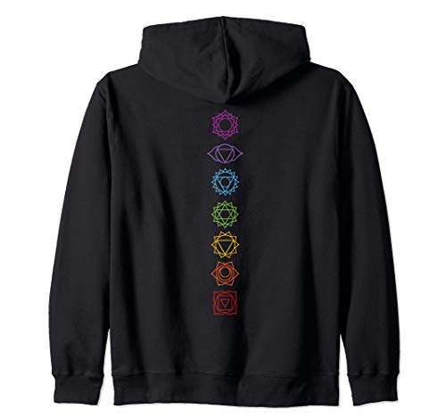 Yogi Back Print Chakras Aligned Yoga Lover Zip Hoodie