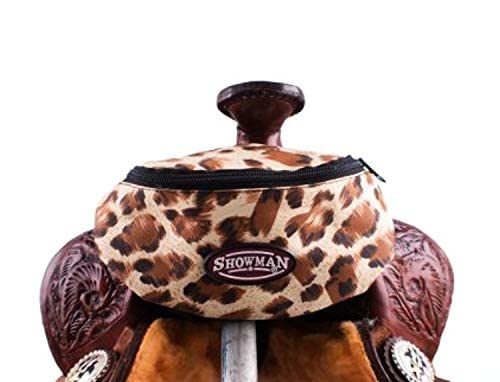 Showman Leopard Print Insulated Nylon Saddle Pouch