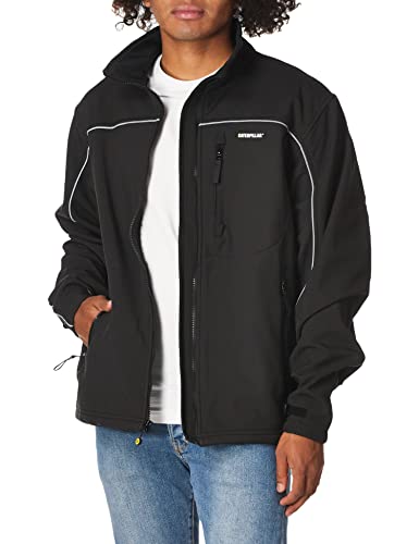 Caterpillar Men's Soft Shell Jacket (Regular and Big & Tall Sizes), Black, 4X-Large