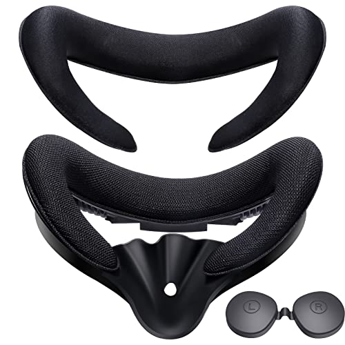 HUIUKE Face Cushion Pad and Facial Interface Set for Quest 2 | Removable Facial Interface Frame & Two Foam Face Covers Replacement & Anti-Leakage Nose Pad & Lens Cover
