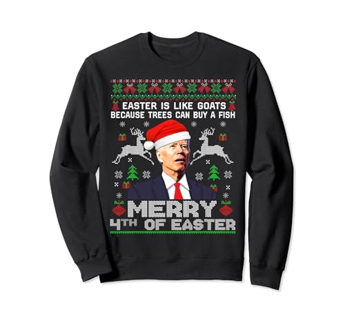 Merry 4th Of Easter Funny Biden Ugly Christmas Sweater Men Sweatshirt