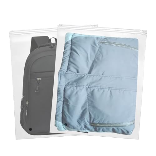 Vernargoo Clothes Packaging Bags for Shipping, 50 Count 15x19 inch Frosted Zipper Plastic Bags for Clothing, Clear Apparel Bag for T-Shirt, Shirt, Document, 5 Mil, with Vent Holes