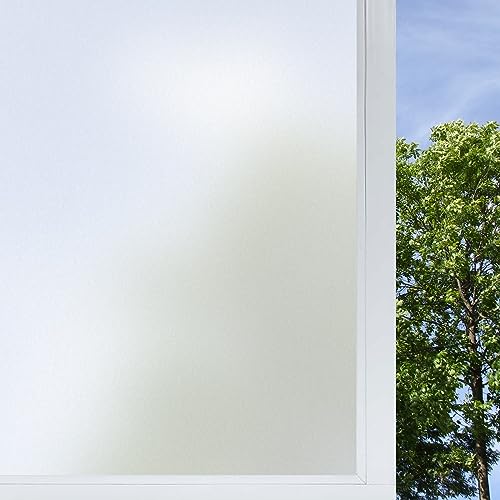 vivinin Frosted Glass Window Film,17.3x118.1 Inches Privacy Film Anti Uv, Frosted Window Privacy Film Non Adhesive, Window Film Privacy for Bathroom Home and Office