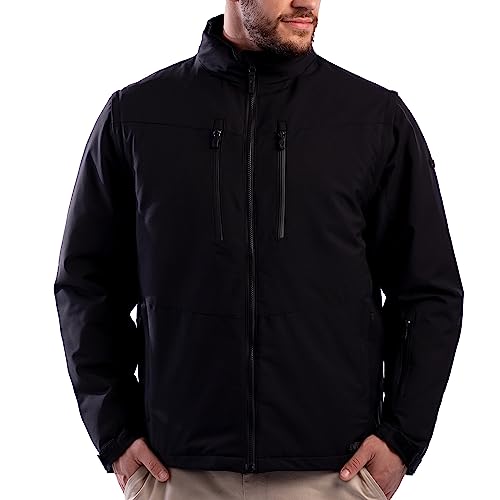 SCOTTeVEST Revolution 2.0 Jacket for Men - 25 Hidden Pockets - Mositure Wicking Water Repellent Coat for Travel & More (Black, Large)