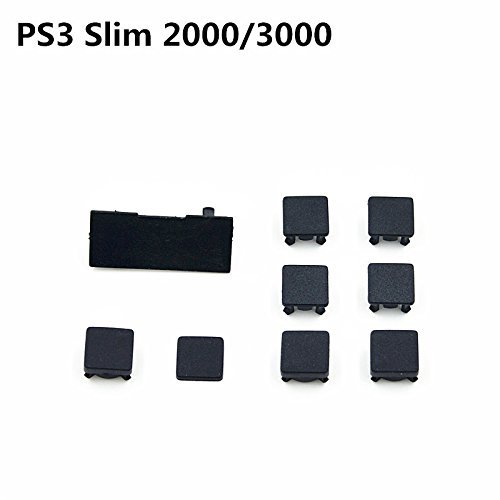 Screw Feet Cover Kit Rubber Pad Replacement for Sony PS3 Slim 2000 3000 Console( Pack of 9 )