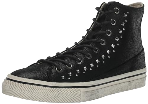 John Varvatos Men's Vulc Multi Stud Sneaker, Black, 10.5