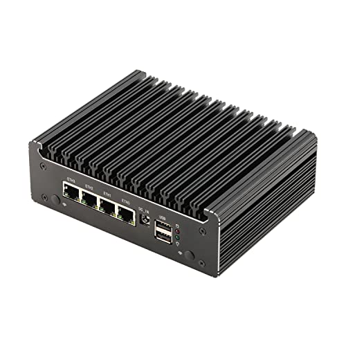 HUNSN Micro Firewall Appliance, Mini PC, VPN, Router PC, Intel Celeron N4505, RS41, AES-NI, 4 x 2.5GbE I226-V, Console, Type-C, HDMI, DP, SIM Slot, Barebone, NO RAM, NO Storage, NO System