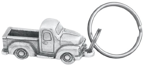 DANFORTH Pickup Truck Keyring, Handcrafted Pewter - 2” Wide and ¾” Tall, Made In USA