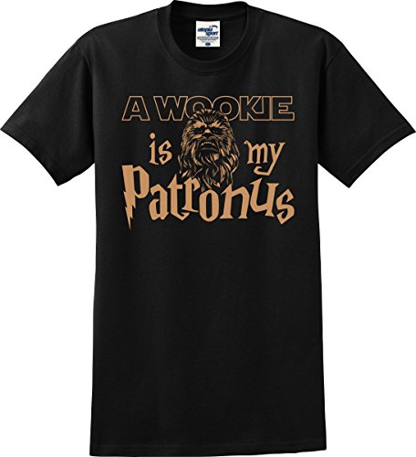 A Wookie is My Patronus Parody Unisex T-Shirt (S-5X) (X-Large, Black)