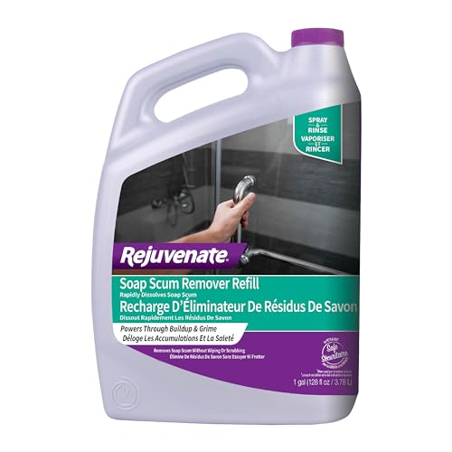 Rejuvenate Scrub Free Soap Scum Remover Cleaning Formula - Spray and Rinse for Streak Free Finish on Glass, Ceramic Tile, Chrome, Plastic and More