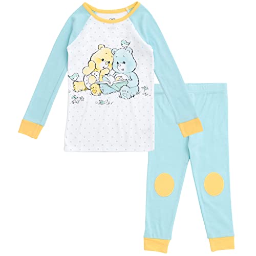 Care Bears Funshine Bear Bedtime Bear Infant Baby Girls Pajama Shirt and Pants Sleep Set White/Blue 24 Months