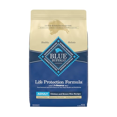Blue Buffalo Life Protection Formula Natural Adult Dry Dog Food, Chicken and Brown Rice 15-lb