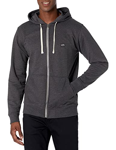 Billabong mens Classic Zip Fleece Hoody Hooded Sweatshirt, Black Texture, Large US