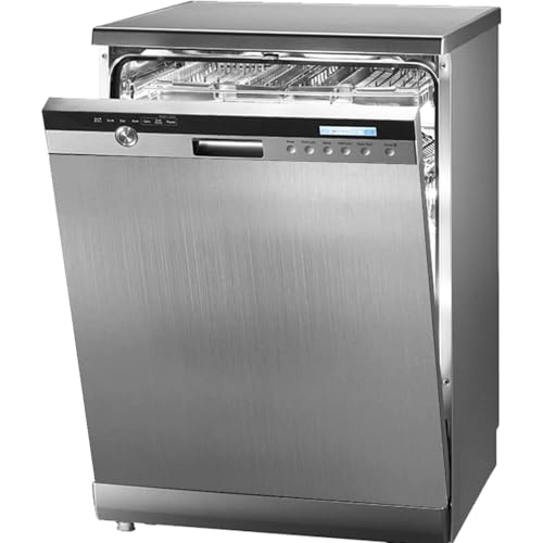 Instant Stainless Steel Magnetic Dishwasher Cover, Reusable Decal for Front Panel, Dishwasher Magnet Cover, Appliance Wrap Skin, 23.5” x 26”