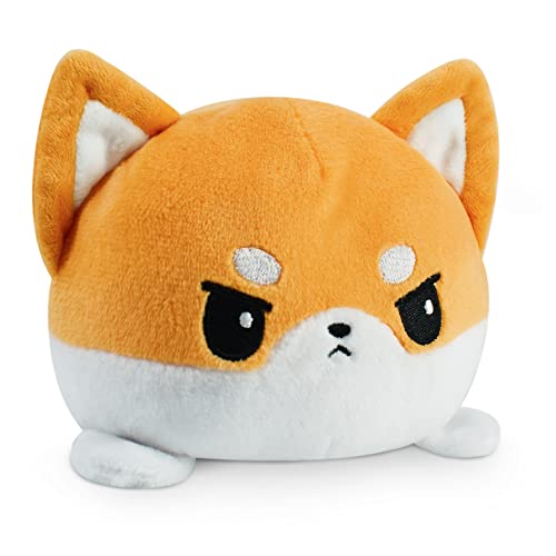 TeeTurtle - The Original Reversible Dog Plushie - Shiba Inu - Cute Sensory Fidget Stuffed Animals That Show Your Mood
