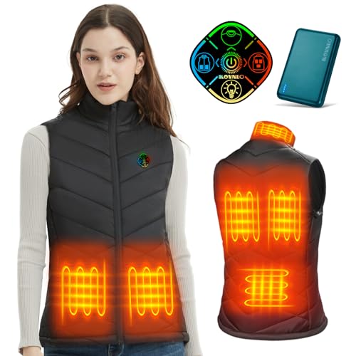 KOVNLO Heated Vest for Women With Battery Pack Included, Smart Controller with Light-out Design, Electric Heated Jackets