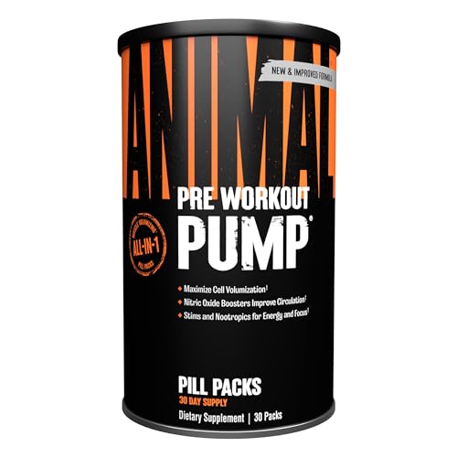 Animal Pump – Preworkout - Vein Popping Pumps – Energy and Focus – Creatine – Nitric Oxide – Easy to Remove Stimulant Pill for Anytime Workouts – 30 Count (Pack of 1)