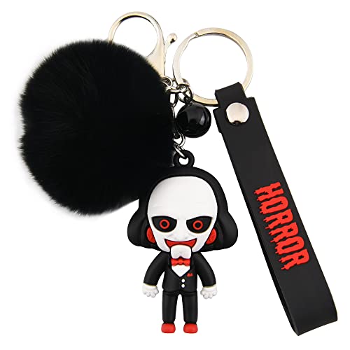 CEMMY XU Women Men Halloween Keychain Horror Movie Keychains Small Bell for Party Favor Key-297