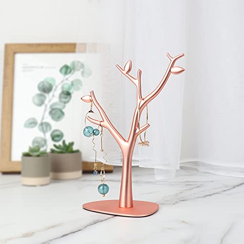 Metal Jewelry Tree Stand- Elegant, Classy Jewelry Organizer Stand- Durable Tree Jewelry Holder Stand for Necklaces, Rings & More- Hanging Metal Jewelry Display Stand- Decorative Necklace Holder